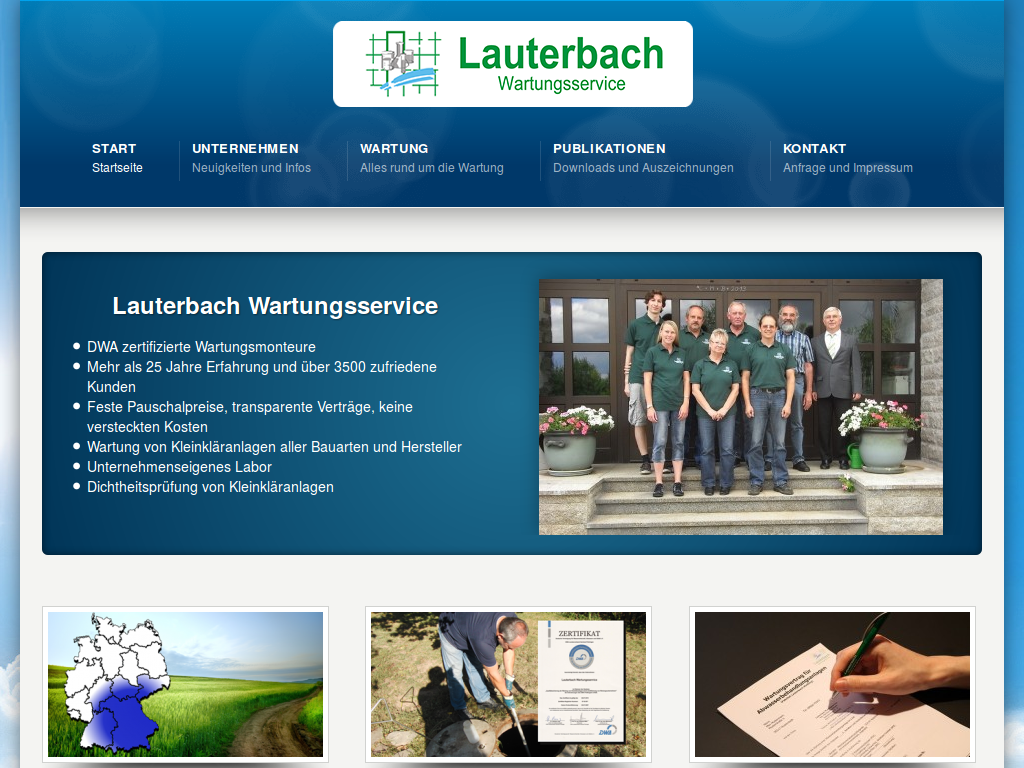 Screenshot der Webseite lauterbach-wartung.de